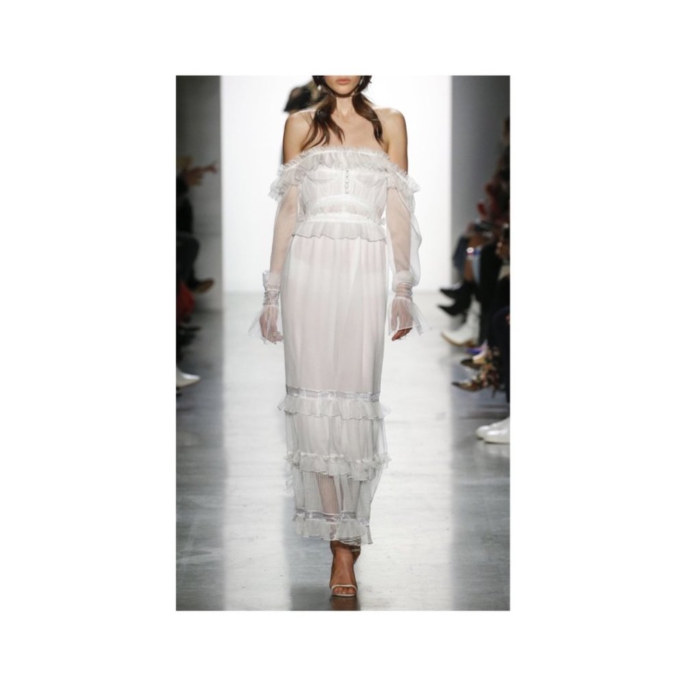 JONATHAN SIMKHAI FW18 RUNWAY WHITE SILK DRESS
